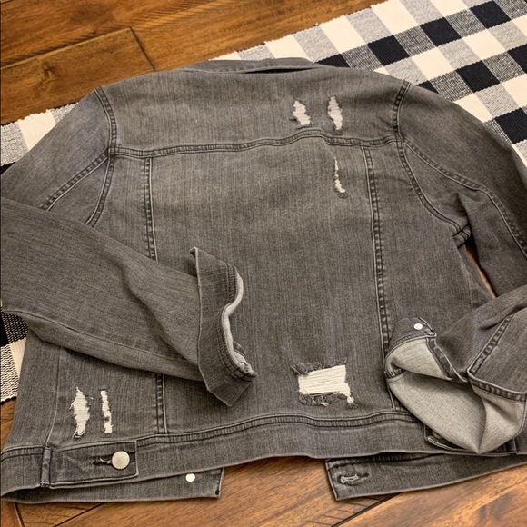 Risen ash black distressed denim jacket - Picture 4 of 6